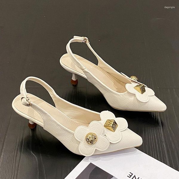 Sandali Del Partito di Estate Delle Donne 2023 Fiori Eleganti Design col tacco alto Alla Moda Luce Traspirante Scarpe A Spillo Zapatos De Mujer