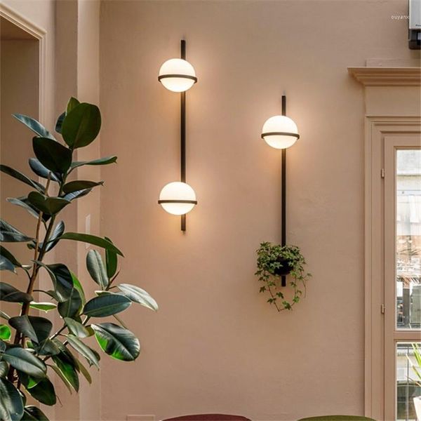 Lâmpadas de parede Palma Lâmpada LED Modern Art Deco Abajur Vidro Criativo Nordic Planta Luz para Casa Sala de estar Decoração Interior Designer