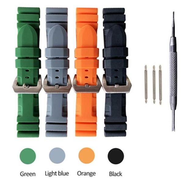 Uhrenarmbänder, Sport-Stil, Kautschukband, 24 mm, für Pam-Band, staub- und wasserdichte Uhrenarmbänder, Tool250S