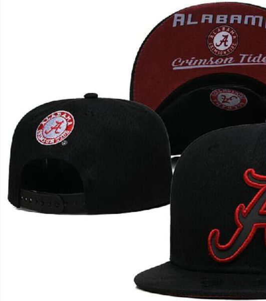 2023 Todos os times fãs dos EUA College Baseball ajustável Alabama Crimson Tide Chapéu no campo Mix Tamanho do pedido Fechado Flat Bill Base Ball Snapback Caps Bone Chapeau A3