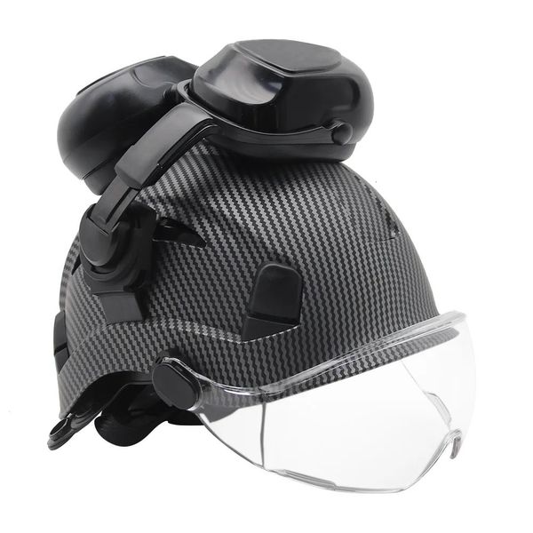 Коньки Шлемы Защитный шлем с очками и наушниками CE ABS Строительная каска Козырек Защитная рабочая спасательная кепка для скалолазания 231005