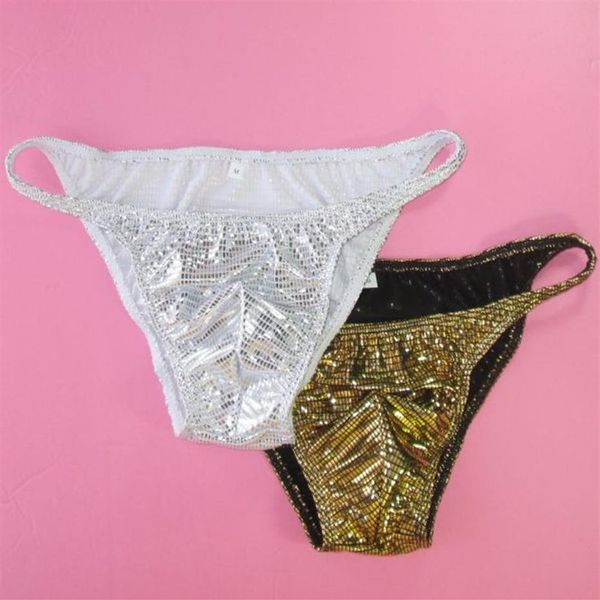 Mutandine alla moda per bikini da uomo G3773 Tasca anteriore Moderata sul retro Metallico Plaid sventato a quadri da uomo intimo257G