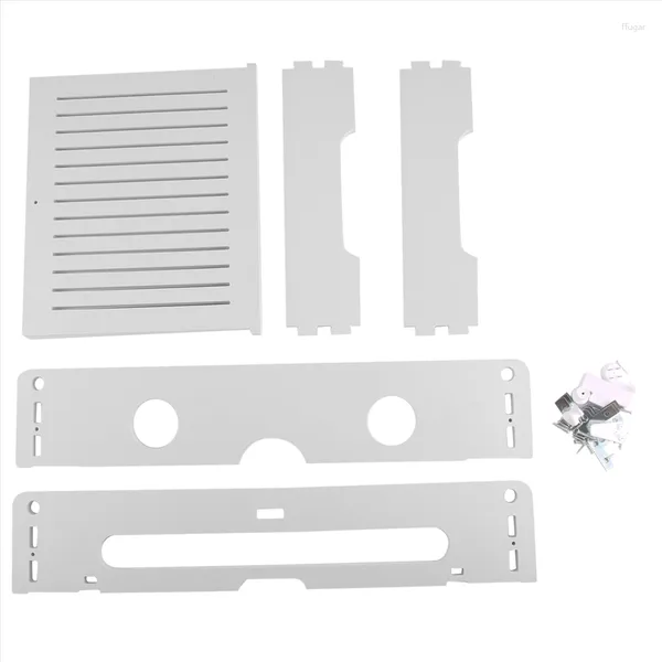 Scatole per cucina Scatole per router WiFi wireless Scatola di legno Cavo di alimentazione Plus Staffa per filo Appeso a parete Scaffale per scheda - Doppia porta