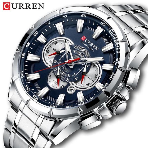 CURREN Armbanduhr Männer Wasserdichte Chronograph Militär Armee Edelstahl Männliche Uhr Top Marke Luxus Mann Sport Uhren 8363 220279W