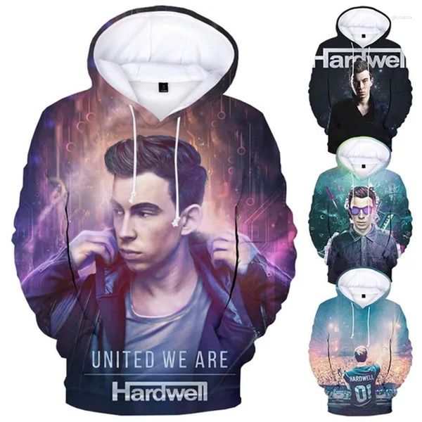 Hoodies masculinos impressão 3d dj hardwell com capuz harajuku super legal plus size casaco moda streetwear hip topos em camisolas