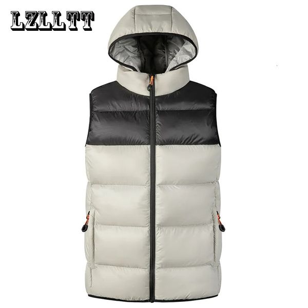 Gilet da uomo 7XL Inverno Uomo Giacche con cappuccio Senza maniche Uomo Casual Antivento Caldo Gilet Primavera Autunno Gilet Maschile 231005