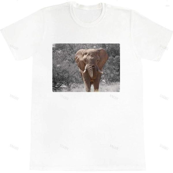Magliette da uomo T-shirt grafica con stampa di qualità in cotone elefante T-shirt estiva divertente moda maniche corte taglia EU