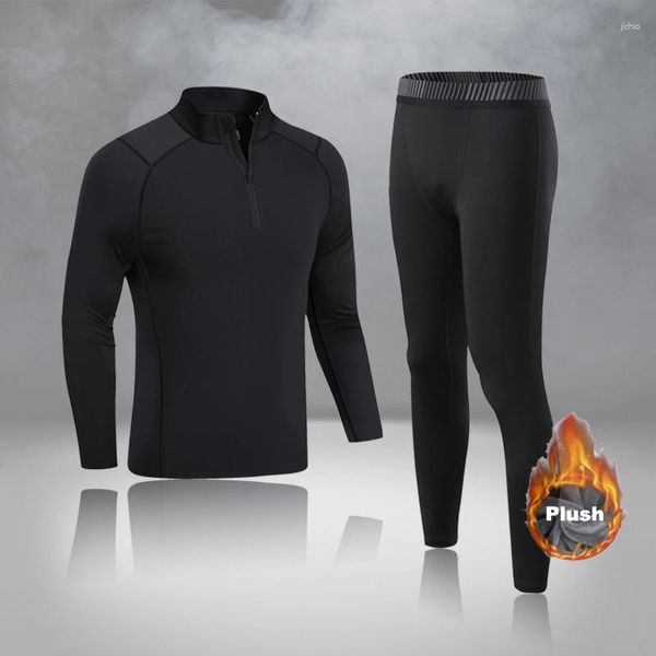 Roupa interior térmica masculina e crianças conjunto de compressão longo johns manter meninos inverno roupa interior para treino