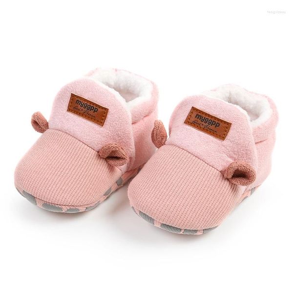 Primeiros caminhantes BeQeuewll Bebê Bonito Orelhas Botas Infantis Meninas Meninos Não-Slip Soft Sole Walker Inverno Quente Neve Berço Sapatos