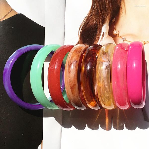 Armreif UJBOX Großhandel Mode 25 Farben Handgelenk Schmuck Zubehör Harz Acryl Muster Armreifen Armbänder Für Frauen