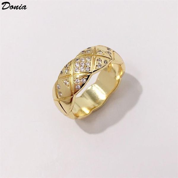 Donia Schmuck Luxus Ring Mode weitmaschig Kupfer Mikro eingelegt Zirkon europäischen und amerikanischen kreativen Designer Geschenk286F