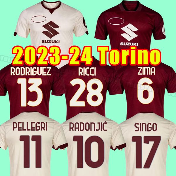 2023 2024 Torino maglia da Calcio Турин футбольные майки IZZO BELOTTI FALQUE NKOULOU 23 24 Трикотажные изделия Майо де футбольная рубашка Таиланд Униформа