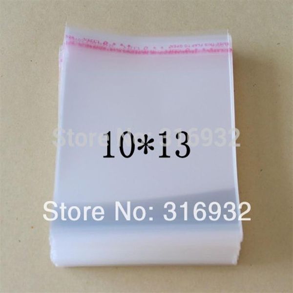 Sacos polis de celofane bopp resseláveis claros 10 13cm saco opp transparente embalagem sacos de plástico selo autoadesivo 10 13 cm298a