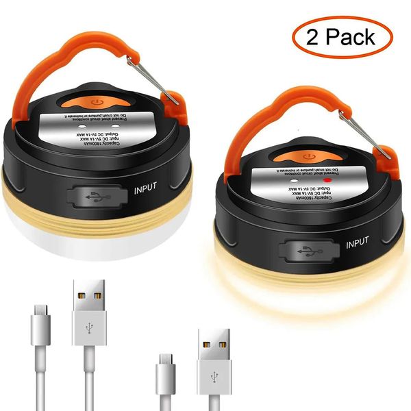 Lanternas portáteis USB lanterna recarregável 1800mAh equipamento de acampamento luzes LED lanterna candeeiro de mesa ao ar livre caminhadas noite pendurado 231005