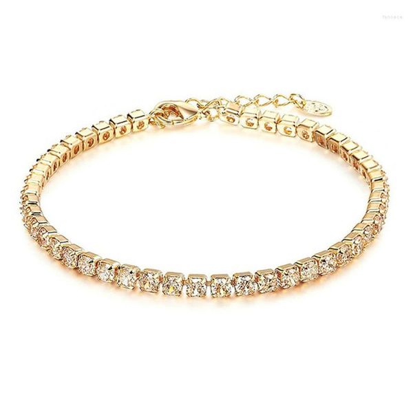 Link pulseiras zmzy pulseira de tênis feminino fino na moda zircônia cúbica cor de ouro adolescente menina cristal corrente na mão jóias de casamento