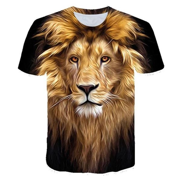 Erkek Tişörtler 2021 3D Baskılı T-Shirt Aslan Eğlence Tee Çocuklar Erkek Kızlar Giyim Hip Hop Serin Yaz Üstleri Kısa Kollu 4T-14T224L