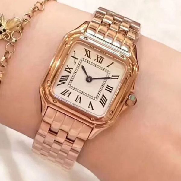 Orologio di lusso Orologio da donna Orologi quadrati Orologi con diamanti di design Movimento al quarzo premium Bracciale in acciaio inossidabile di piccole dimensioni Vetro zaffiro Dhgate impermeabile