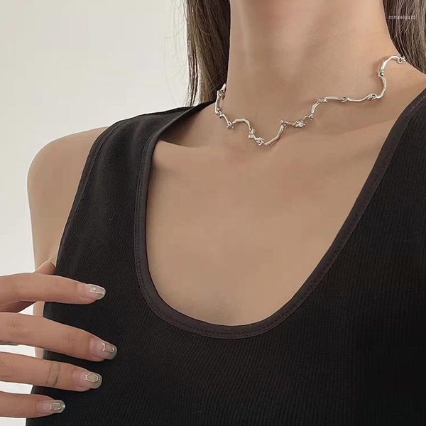 Колье LAILILI, модное волнистое дизайнерское ожерелье, цепочка на ключицу, изысканный геометрический узор для женщин, подарок на день рождения, вечерние аксессуары