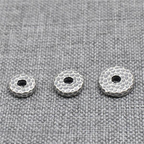 Pietre preziose sciolte 8 pezzi di perline concave rotonde con design a nido di uccello in argento sterling 925 per collana braccialetto 6mm 7mm 8mm