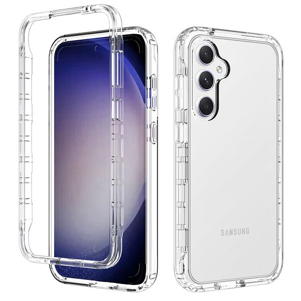 Stoßfeste 2-in-1-Hybrid-Farbverlaufs-Klarhülle für Samsung Galaxy S23 FE S22 S21 S20 Note 20 Note10 S10 Plus, kratzfeste transparente weiche Rückseite