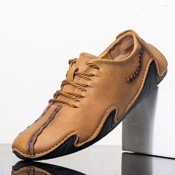Casual Schuhe 2023 Männer Stilvolle Cap Toe Slip Auf Formelle Kleidung Nicht Mode Oxford Freizeit Loafers Große Größe Leder
