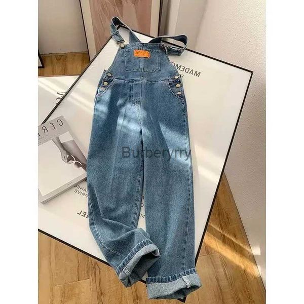 Damen Jumpsuits Strampler Jumpsuits Frauen Streetwear Denim Overalls Vintage Lose Lässige Weite Beinhosen Hohe Taille Riemen Gerade Jeans Hosen NewL231005