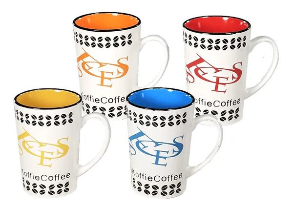 Bicchieri 2 4 pezzi Set di tazze da caffè in ceramica multicolore da 17 once Set tazza e piattino Friends Tazze da caffè Tazza termica Tazza smaltata Toppers in paglia per 230928