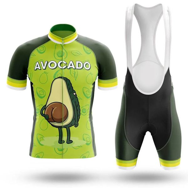 Maglia da ciclismo Set 2023 Uomo Avocado Set Pantaloncini con bretelle Completo Abbigliamento da bicicletta MTB Downhill Kit bici da strada Abbigliamento 230928