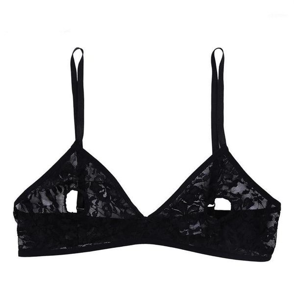 Reggiseni Set da donna Reggiseno con capezzolo aperto Lingerie Morbido pizzo floreale Sexy Sheer Hollow Out Bralette Wire-Top senza fodera da notte2574