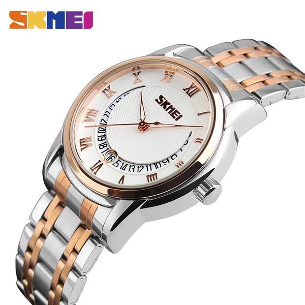 SKMEI Business Herren Uhren Top-marke Luxus Edelstahl Armband Wasserdichte Uhr Quarz Armbanduhren Relogio Masculino 9122343R
