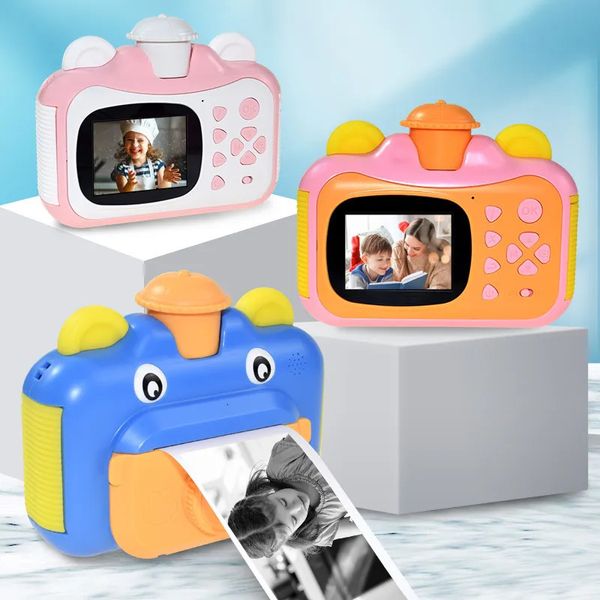 Fotocamere giocattolo Stampa Bambini Fotocamera istantanea rosa per bambini Videocamera 1080P HD Videocamera Po Giocattoli con scheda da 32 GB Fotocamera digitale Po Toys 230928