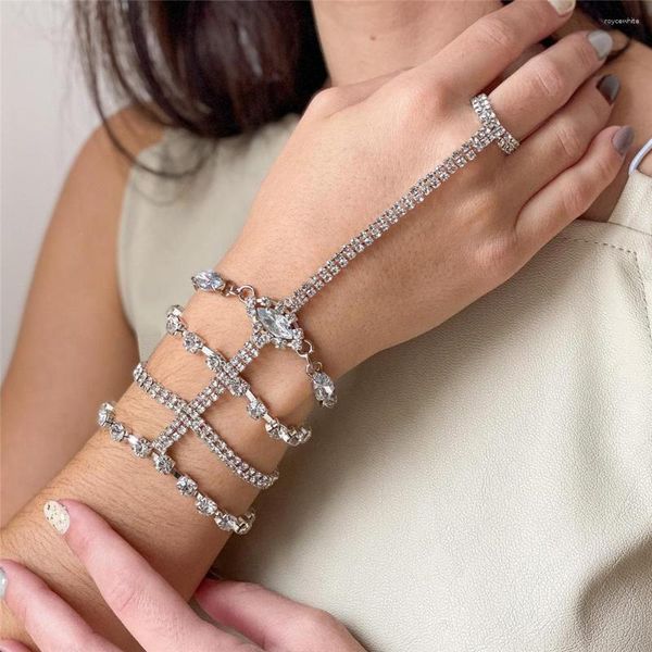 Ketten Sexy Luxuriöses Strass Mehrschichtiges Armband Brautschmuck Kristall Armbänder Für Frauen Ornamente Großhandel