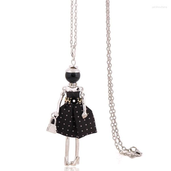 Collane con ciondolo Collana lunga alla moda Collana girocollo fatta a mano Boho Ladies Collares Gioielli Pendenti grandi Nero Elegante francese