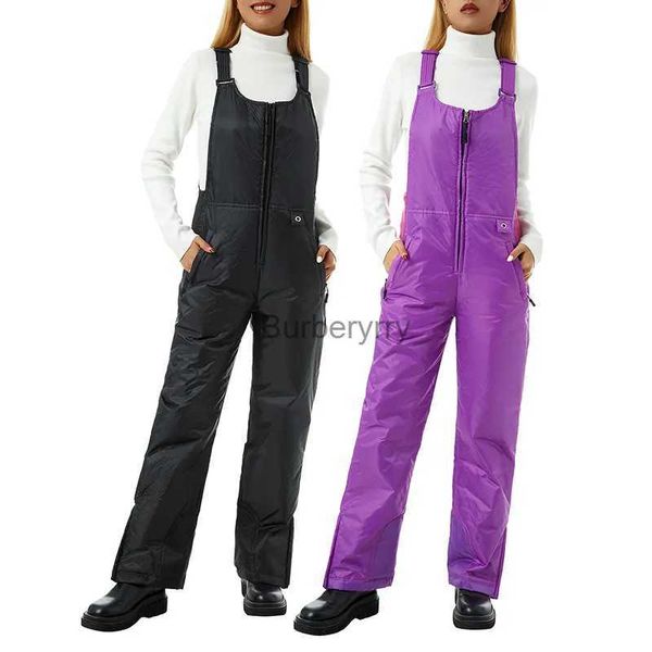 Tute da donna Pagliaccetti Salopette da sci senza maniche da donna Tracolla regolabile Tuta Tasca laterale Tinta unita Pantaloni lunghi dritti larghiL231005