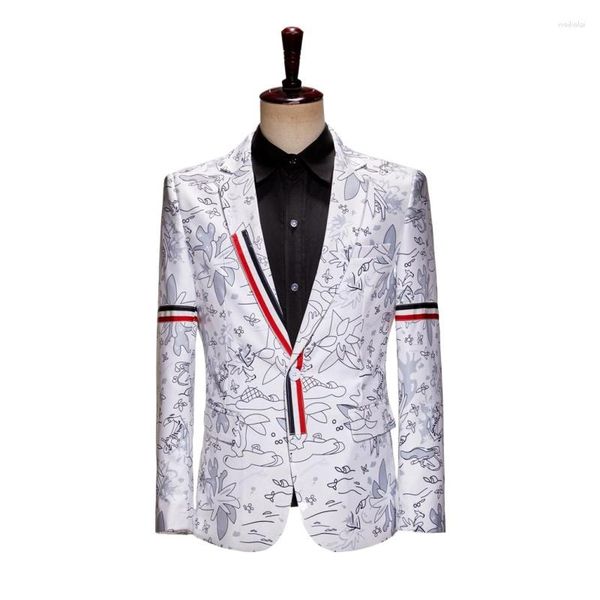 Erkekler İngiltere Tarzı Blazer Maskulino İnce Fit Kostüm Homme Blazers Erkekler Modern Takım Ceket Stage