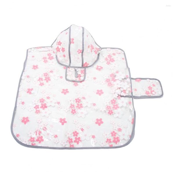 Vestuário para cães moda pet capa de chuva elegante capa resistente ao desgaste transparente estampa floral ferramenta para dias chuvosos