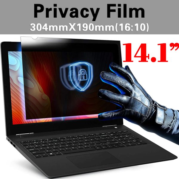Película protetora de tela antiespião com filtro de privacidade de 14,1 polegadas 304x190mm para laptop 16:9 Protetor de tela com filtro de privacidade