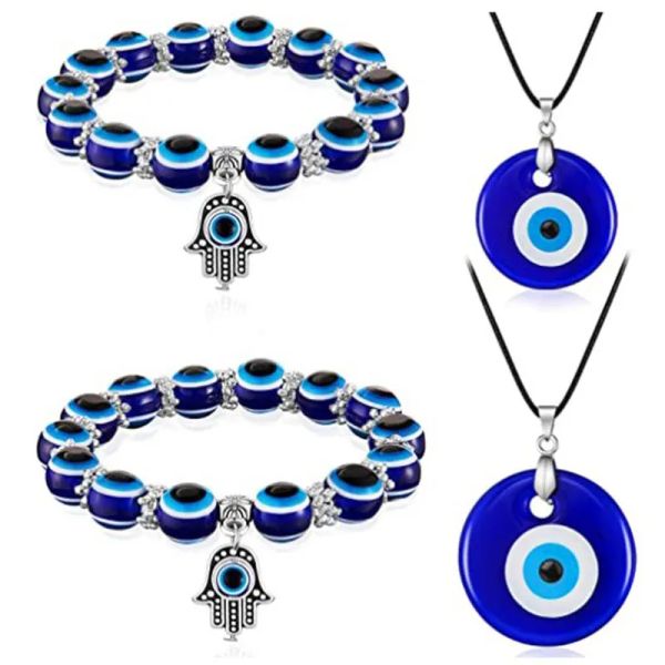 Türkische Teufel Augenheize Halsketten für Männer Frauen Glas blau böse Augen Perlen Armband Schmuck Geschenkzubehör Bulk Preis Ll