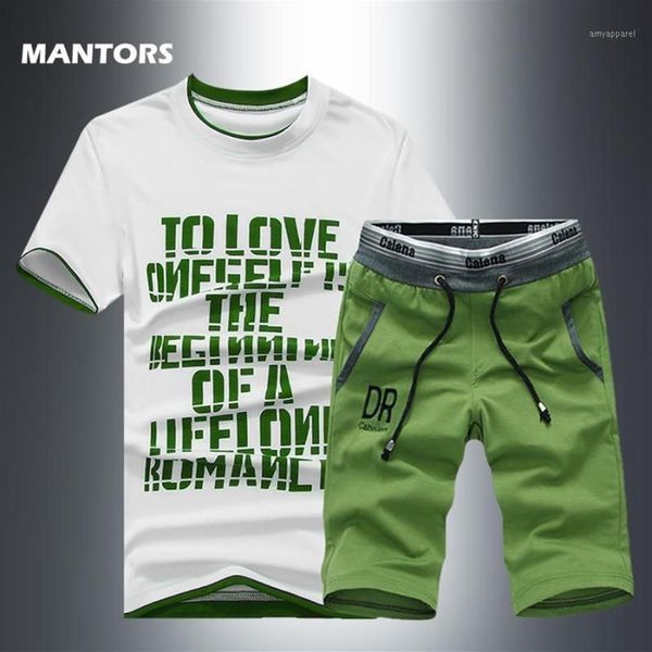 Sommer Herren Sets Kurzarm Print Trainingsanzug Männer Sportswear Casual 2 Stück Set T-Shirt Shorts Männliche Kleidung Schlank Sport Suits1209y