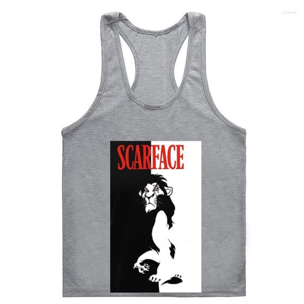 Canotte da uomo Titolo: Scarface Lion Gym T-tank Top MenKing Of Personality Graphic Digital Direct Injection Cotton Cartoon Ho