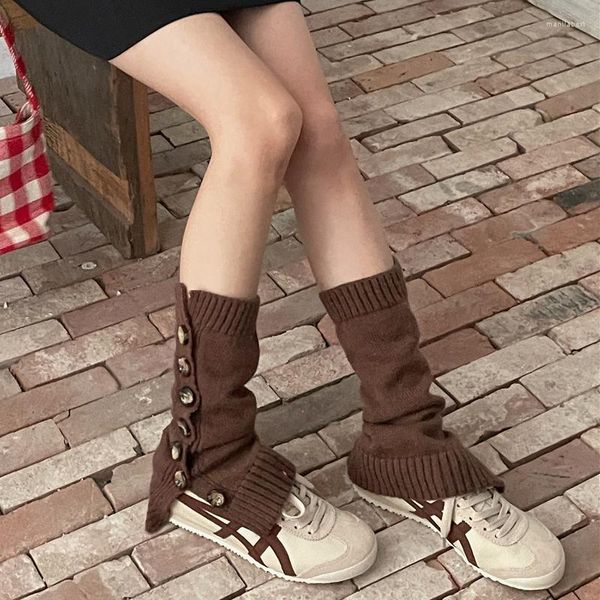 Frauen Socken Y2k Herbst Winter Wolle Kaschmir Fuß Abdeckung Knie JK Japanischen Stil Lange Strümpfe