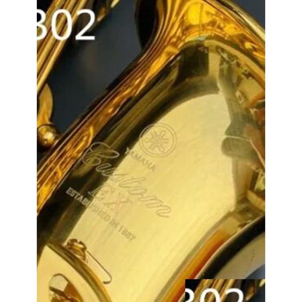 Anderes Kunsthandwerk Goldenes Altsaxophon Yas-875Ex Japan Brand E-Flat Professionelles Musikinstrument mit Moutiece Drop Delivery H Dh632