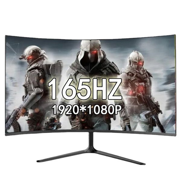 Monitores gamer de 165hz, 24 polegadas, 1920, 1080p, lcd, curvado, compatível com pc, desktop, hd, monitor de jogos, telas de 144hz