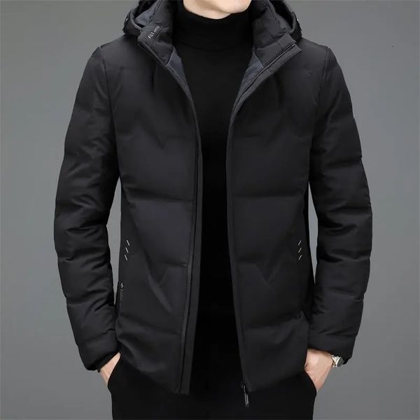 Parkas masculinas inverno novo colarinho jaqueta curto destacável com capuz casaco do pai 231005