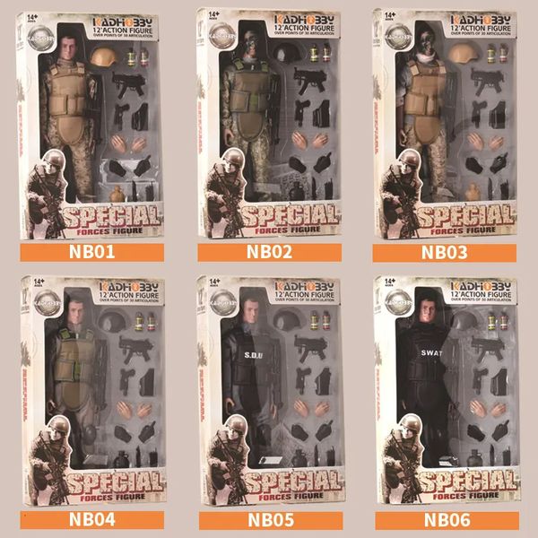 Aktionsspielfiguren-Sammlung NB01A NB02A NB03A NB04 NB05 1/6 Militär Armee Combat Swat Soldat ACU Forces Figur Modell Spielzeug 230928