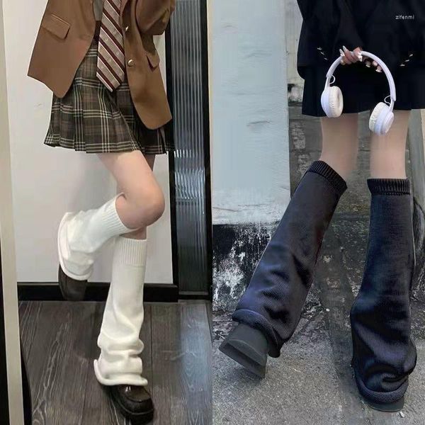 Mulheres meias harajuku bonito alargamento de malha calças quentes japonês longo escola estudante branco lolita legset moda meninas bezerro collants