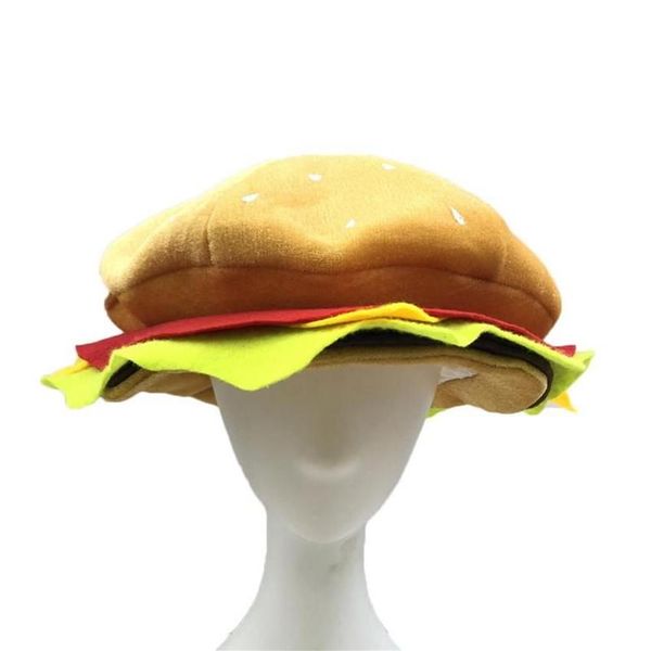 Máscaras de festa WZCX Burger Engraçado Chapéu de Halloween Personalidade Domingo de Páscoa Unissex Tide Casual Beanie Adulto Cap202W