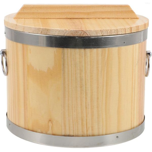 Миски для суши, деревянные контейнеры для хранения, ведро, кухонные принадлежности, крышка для риса, приготовленная на пару, круглая форма, аксессуары для дома, крышка
