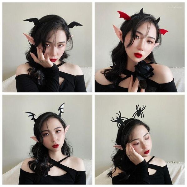 Hair Clips Halloween Headband Black Spider Bat Ghost Devil Horror Festival Party Cosplay Hairband Women Kids Accessories