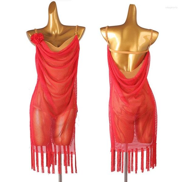 Stage Wear Fringe Abito latino Salsa Competition Dance For Girls Lq306